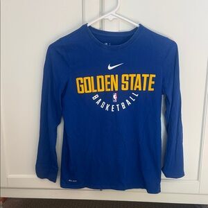 Nike Kids Long Sleeve Blue Golden State Tee